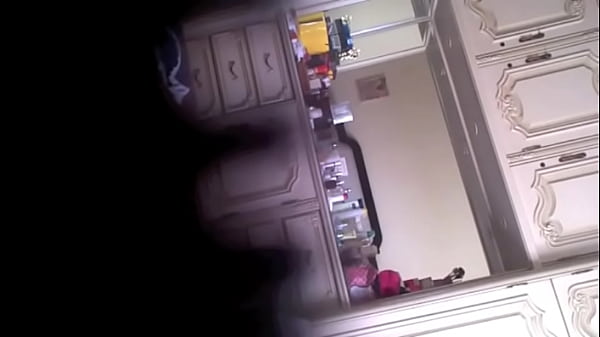 Son spying mom caught kitchen upskirt scene