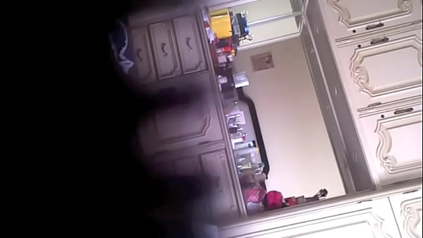 Son spying mom caught kitchen upskirt scene