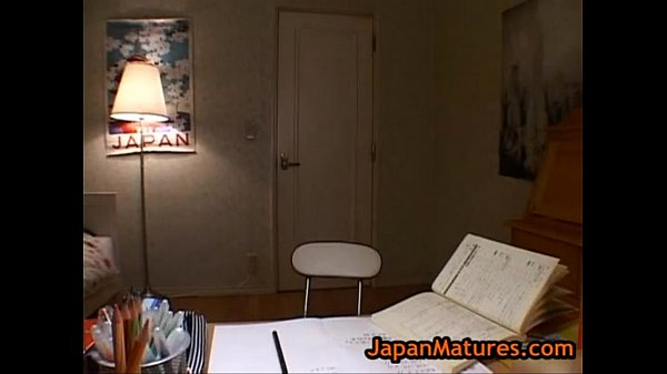 Japanese sleeping mom and son on bed scene