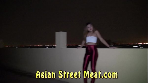Asian mother and daughter pickup street scene