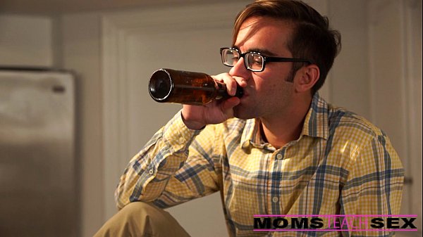 Hot mom and son drinking scene